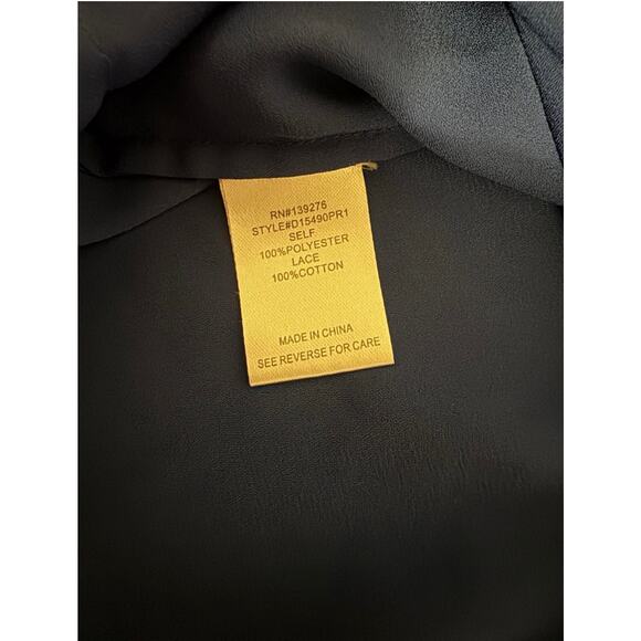 Daniel Rainn Women's Lace Detail Cap Sleeve Cobalt Blue Top Blouse SZ XL - Picture 4 of 6